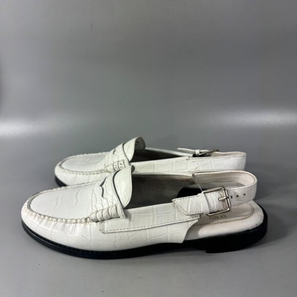 G.H. Bass & Co. Womens Whitney White Croco Emboss Loafers Shoes Size 10 M - Picture 5 of 14